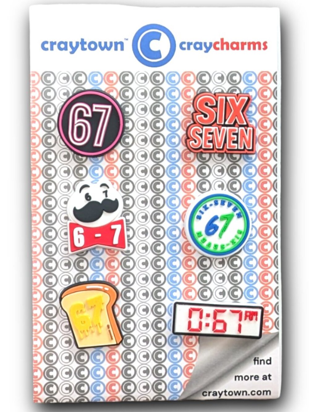 SIX-SEVEN SHOE CHARM COLLECTION (Pack of 6) Fits Both Shoelaces and Clogs - Picture 2 of 6